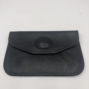 Vintage Michael Green Crossbody Black Leather Clutch Purse Handbag 8” X 5.5”